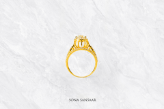 Halo CZ Gold Ring | Sona Sansaar