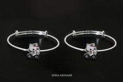 Kitty Wheels Silver Bangle | Sona Sansaar