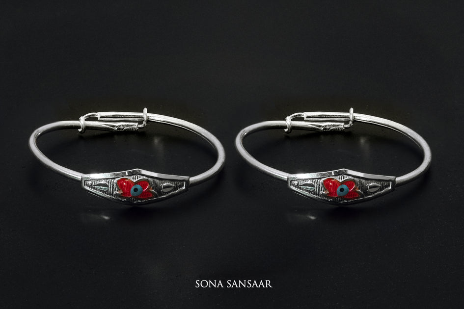 Pure Silver Blossom bangle main image 1