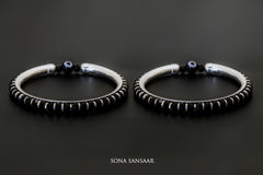Twinkle Eye Silver Bangle | Sona Sansaar