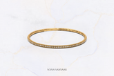 18K Yellow Gold Flexi Bangle with Natural Diamonds | Sona Sansaar