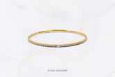 18K Yellow Gold Flexi Bangle with Rectangular Diamond Centerpiece | Sona Sansaar