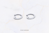 Crescenta 10K White Gold Earrings with 0.14 ct Natural Diamonds | Sona Sansaar Diamond Earrings