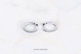 Crescenta Variant 2 10K White Gold Earrings with 0.14 ct Natural Diamonds | Sona Sansaar Diamond Earrings