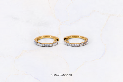 18K Gold Earrings with 0.42 ct Natural Diamonds | Sona Sansaar