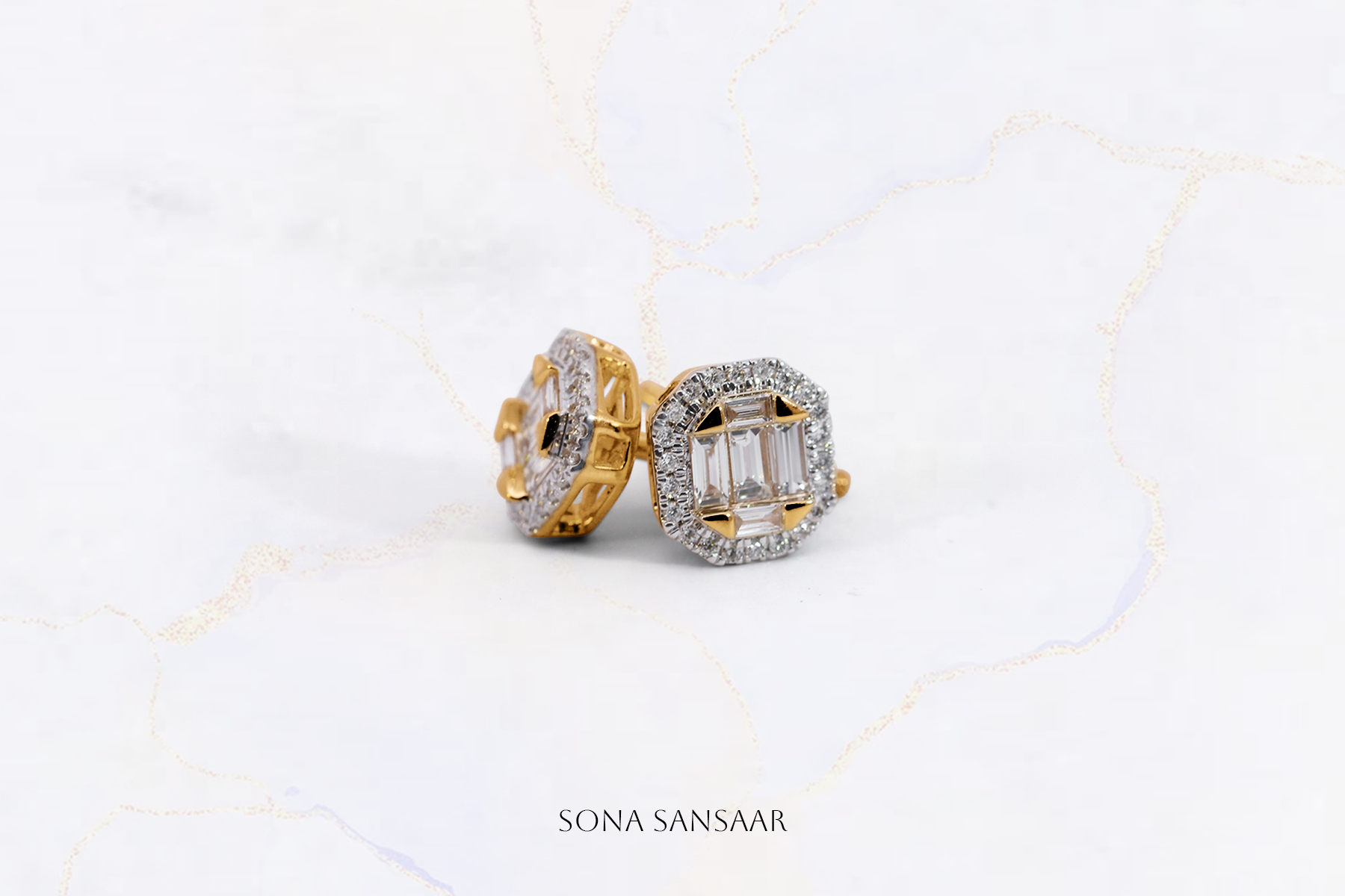 Cross Diamond Stud Earrings | Sona Sansaar