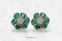 Jade Petal Diamond Earrings | Sona Sansaar