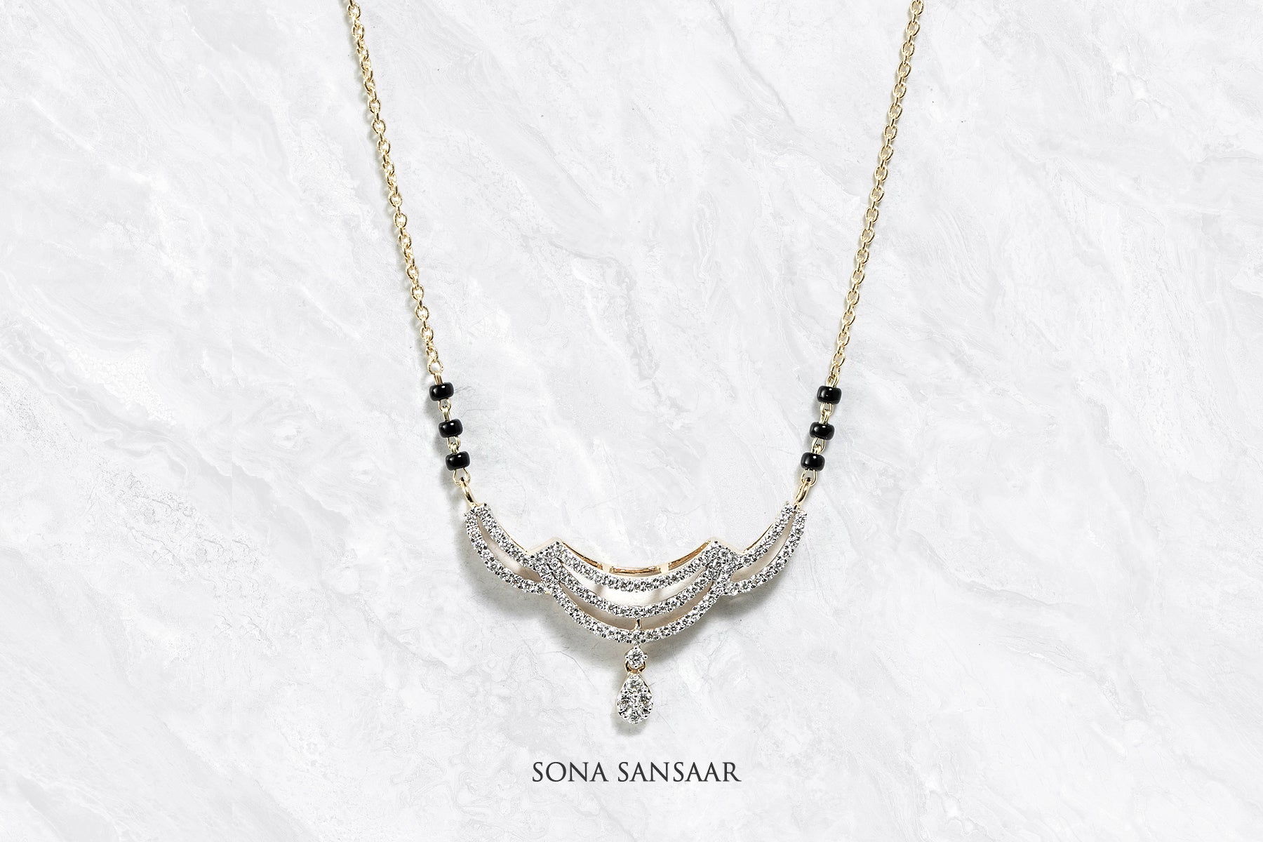 Droplet Diamond Mangalsutra | Sona Sansaar