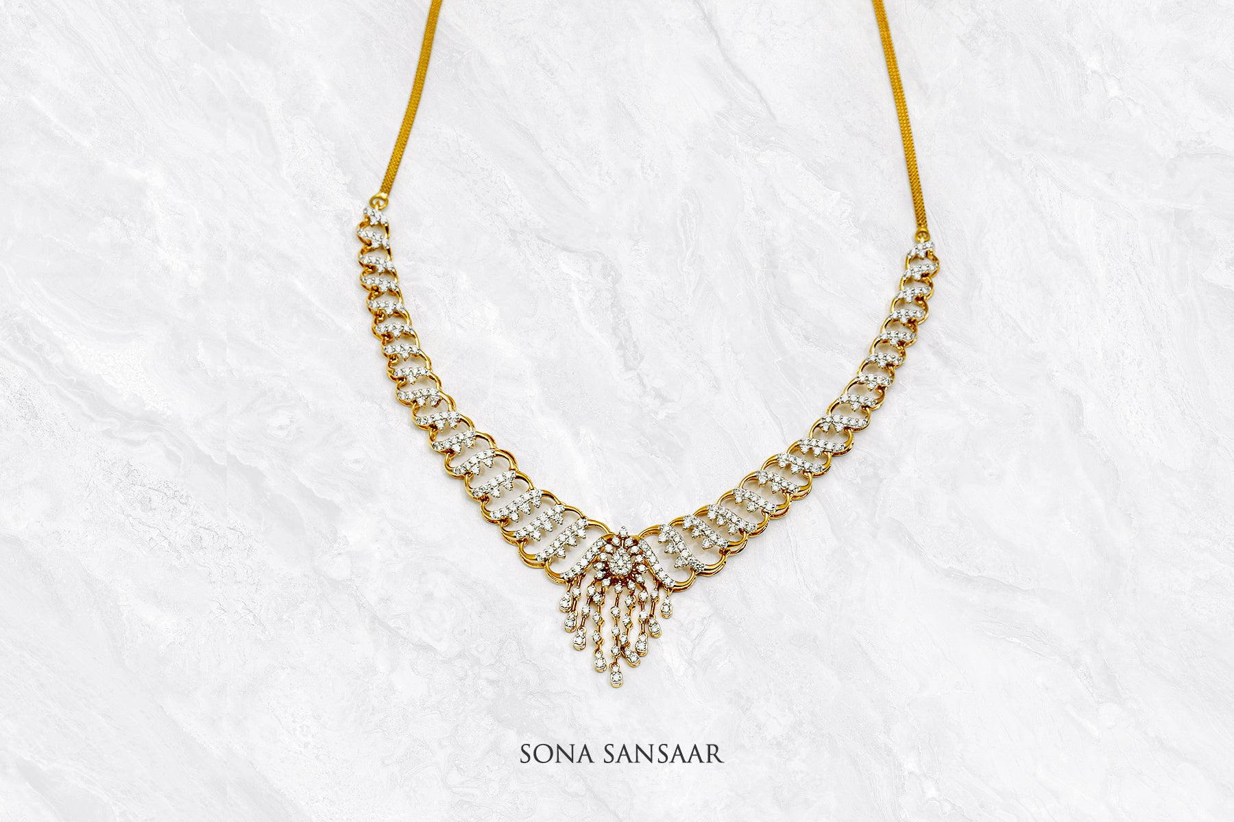 Elara's Diamond Necklace | Sona Sansaar