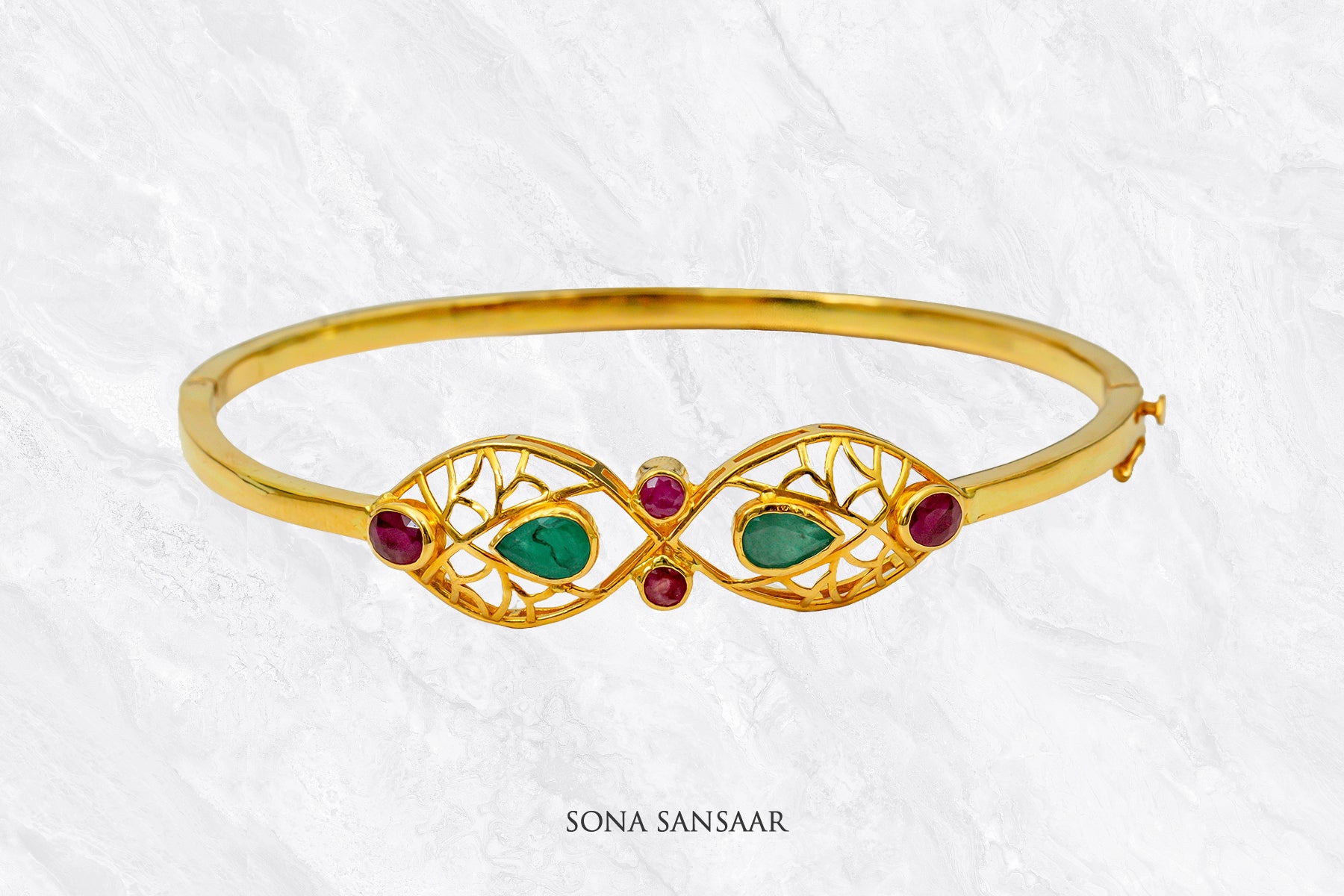 Jewel Crest Bangle Bracelet | Sona Sansaar