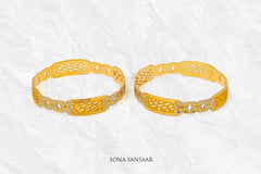 Ruqaya Gold Dubai Bangle Pair | Sona Sansaar