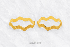 Wave Gold Bangle Pair | Sona Sansaar