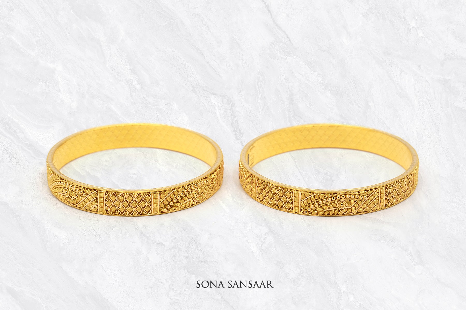 Sundara Gold Bangle Pair | Sona Sansaar