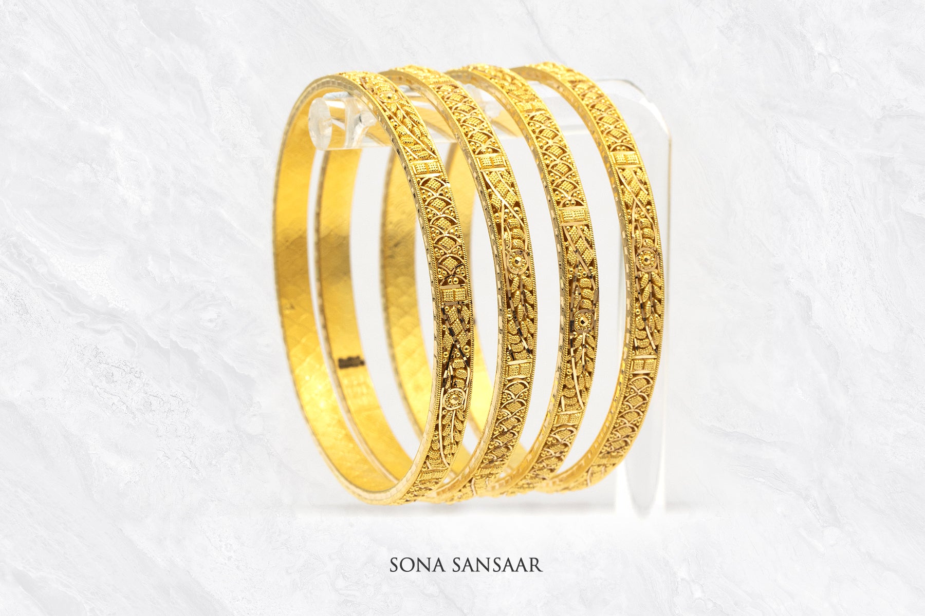 Imperium 4-Piece Gold Bangles | Sona Sansaar