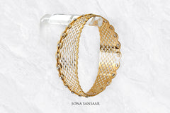 Woven Beads Two Toned Bangle | Sona Sansaar