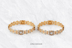 Trinity Three Toned Bangle Pair | Sona Sansaar