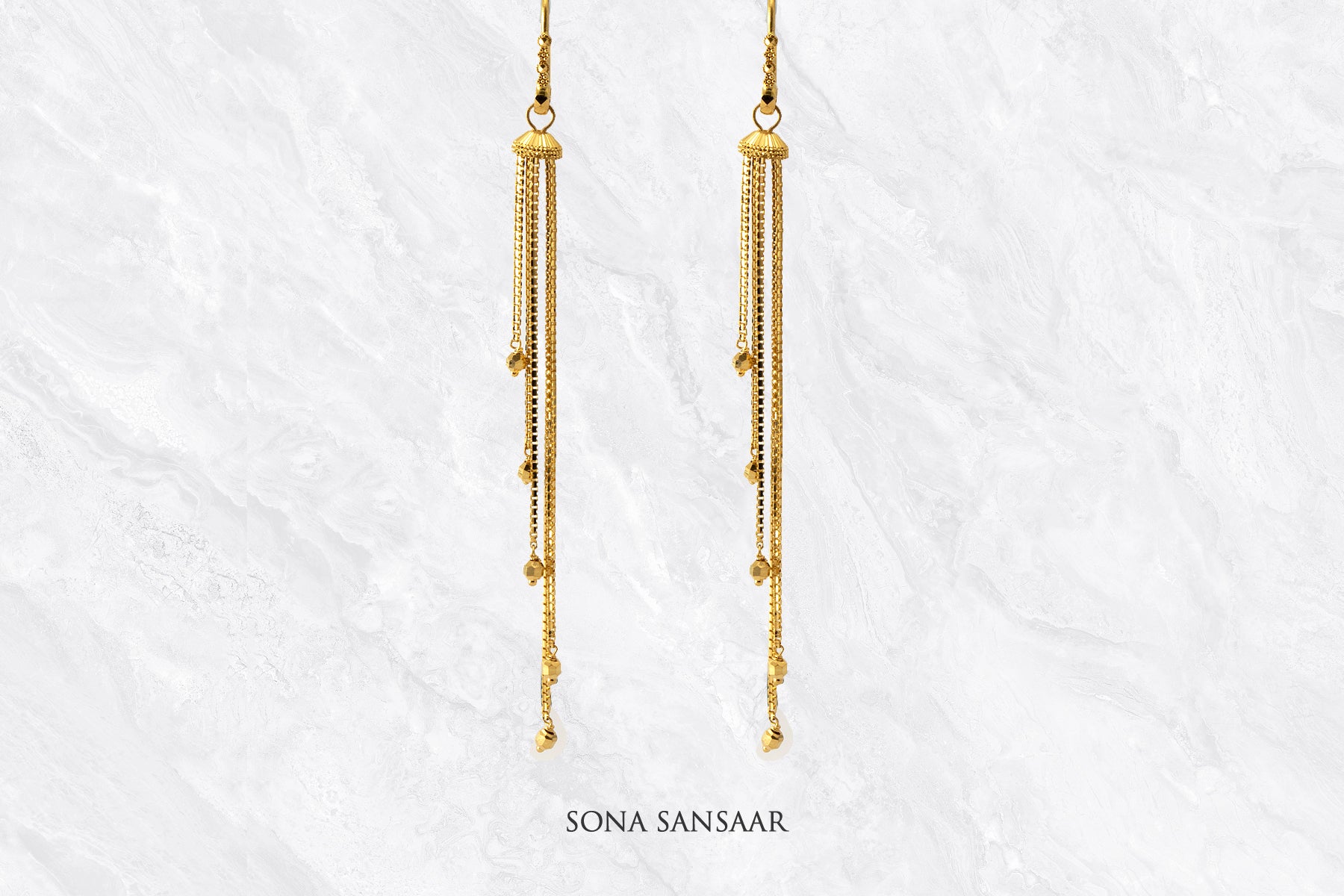 Eternal Drip Dangling Hoop Earrings | Sona Sansaar