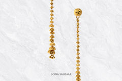 Thread Chandelier Gold Earrings | Sona Sansaar