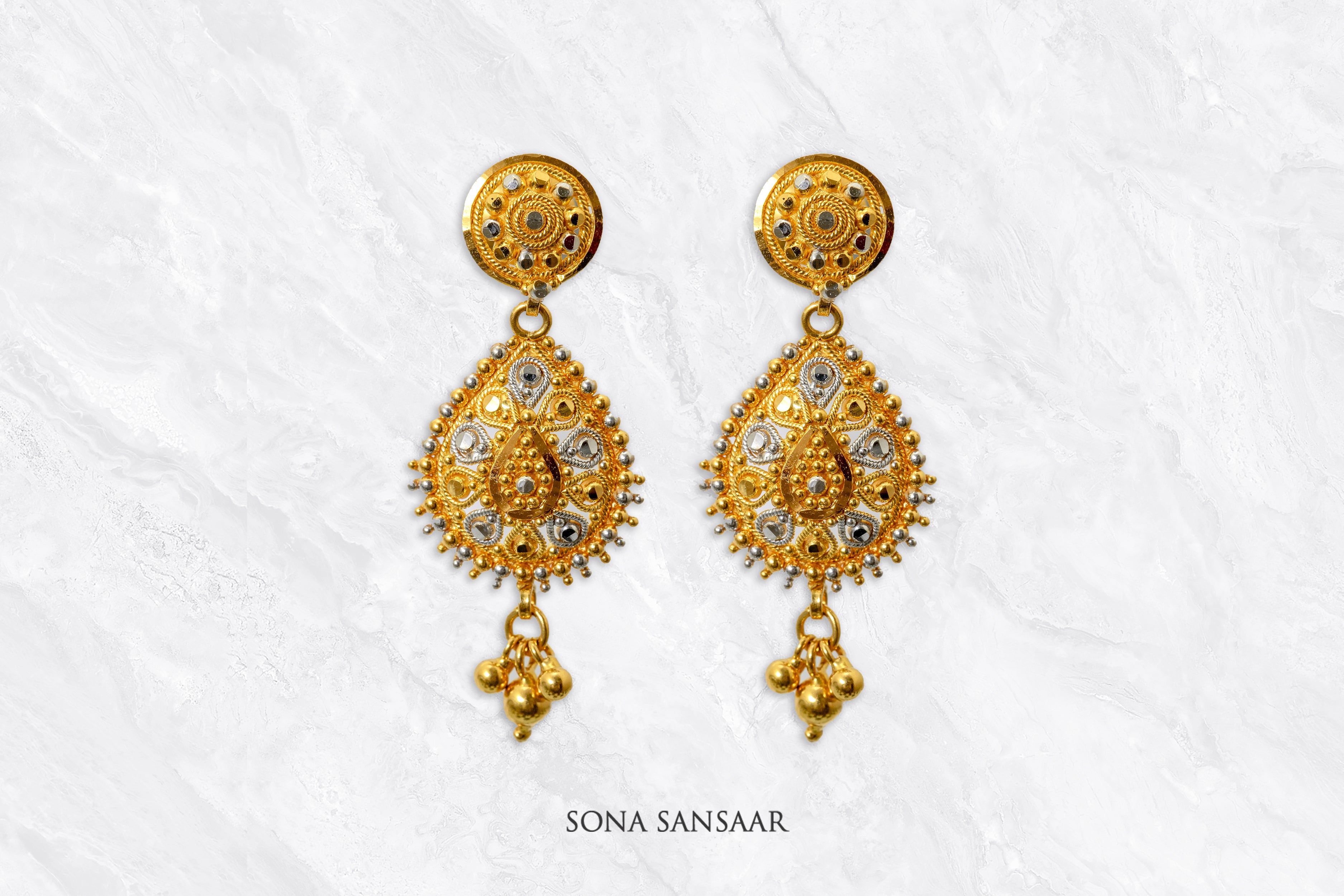 Sundara Glow Two Tone Earrings | Sona Sansaar