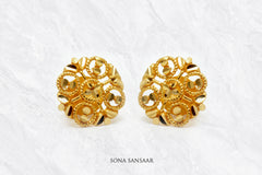 Golden Bloom Stud Earrings | Sona Sansaar