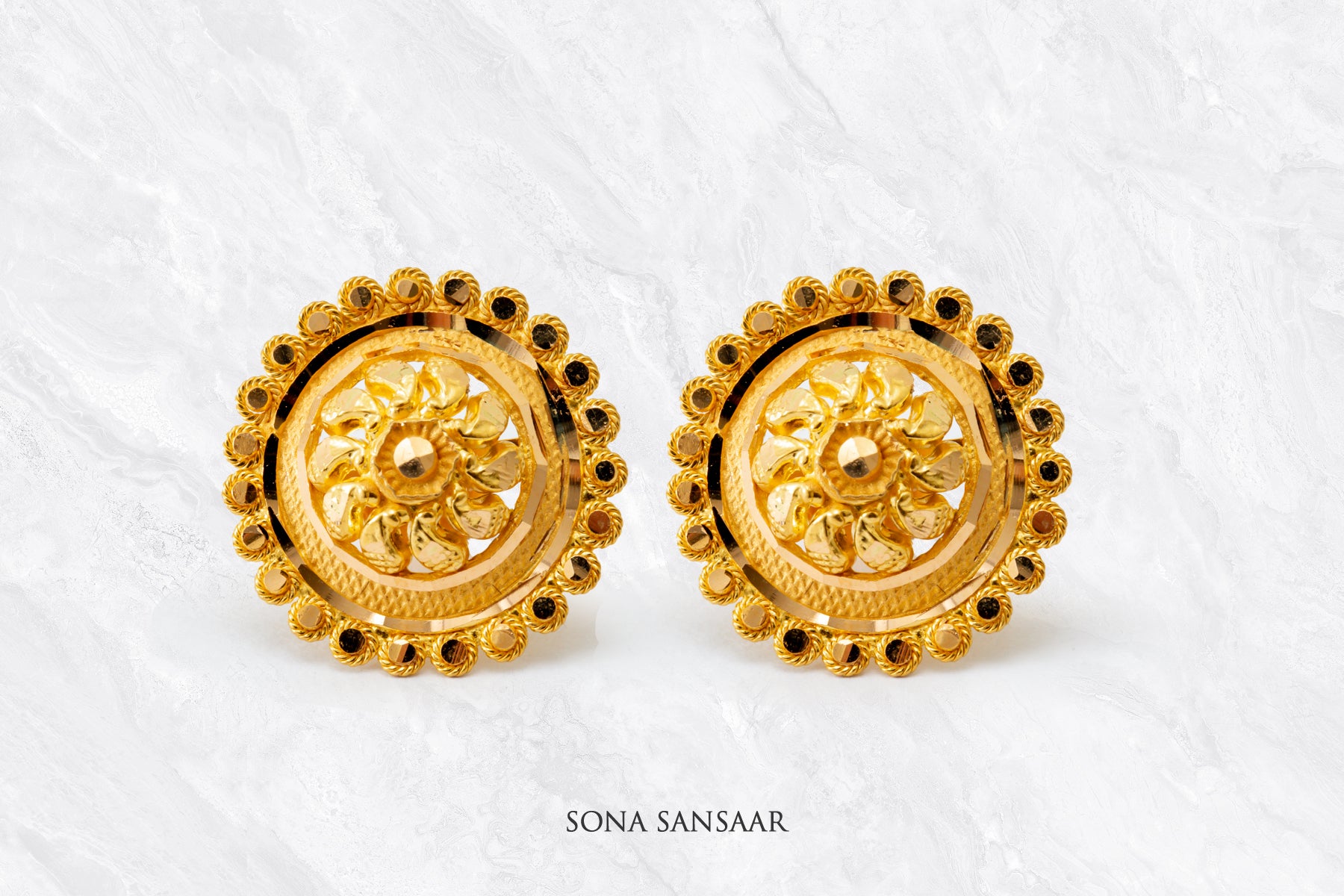 Ravya Gold Culcutti Studs | Sona Sansaar