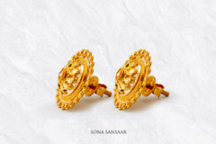 Ravya Gold Culcutti Studs | Sona Sansaar