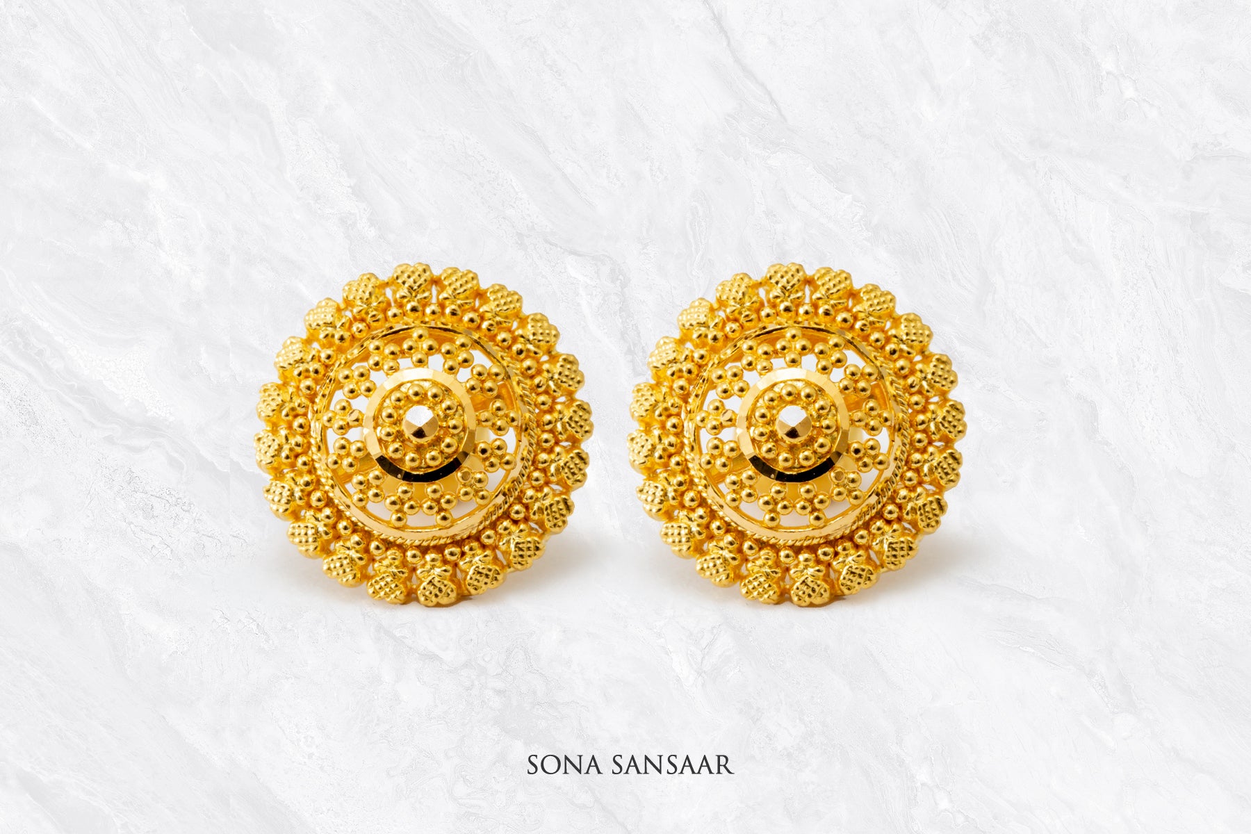 Kanika Gold Culcutti Studs | Sona Sansaar