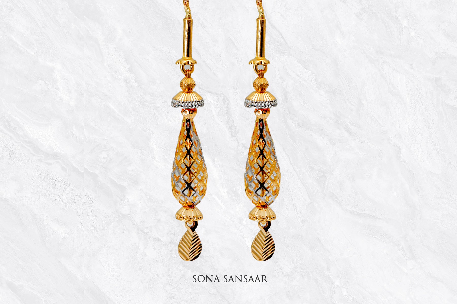 Glide Gold Thread Earrings | Sona Sansaar