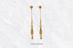 Glide Gold Thread Earrings | Sona Sansaar