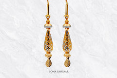 Glide Gold Thread Earrings | Sona Sansaar