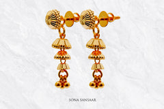 Sunbell Hanging Gold Studs | Sona Sansaar