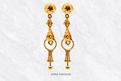 Manjari Gold Studs with Detachable Hangings | Sona Sansaar