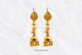 Triveni Gold Hoops with Jhumka Hangings | Sona Sansaar
