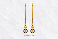 Halo Chain Gold Hoops with Hangings | Sona Sansaar