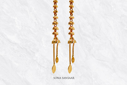 Tarang Gold Hoops with Hangings | Sona Sansaar