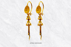 Rayline Gold Hoops with Hangings | Sona Sansaar