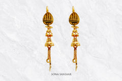 Rayline Gold Hoops with Hangings | Sona Sansaar