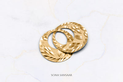Golden Scaled Bali Earrings | Sona Sansaar