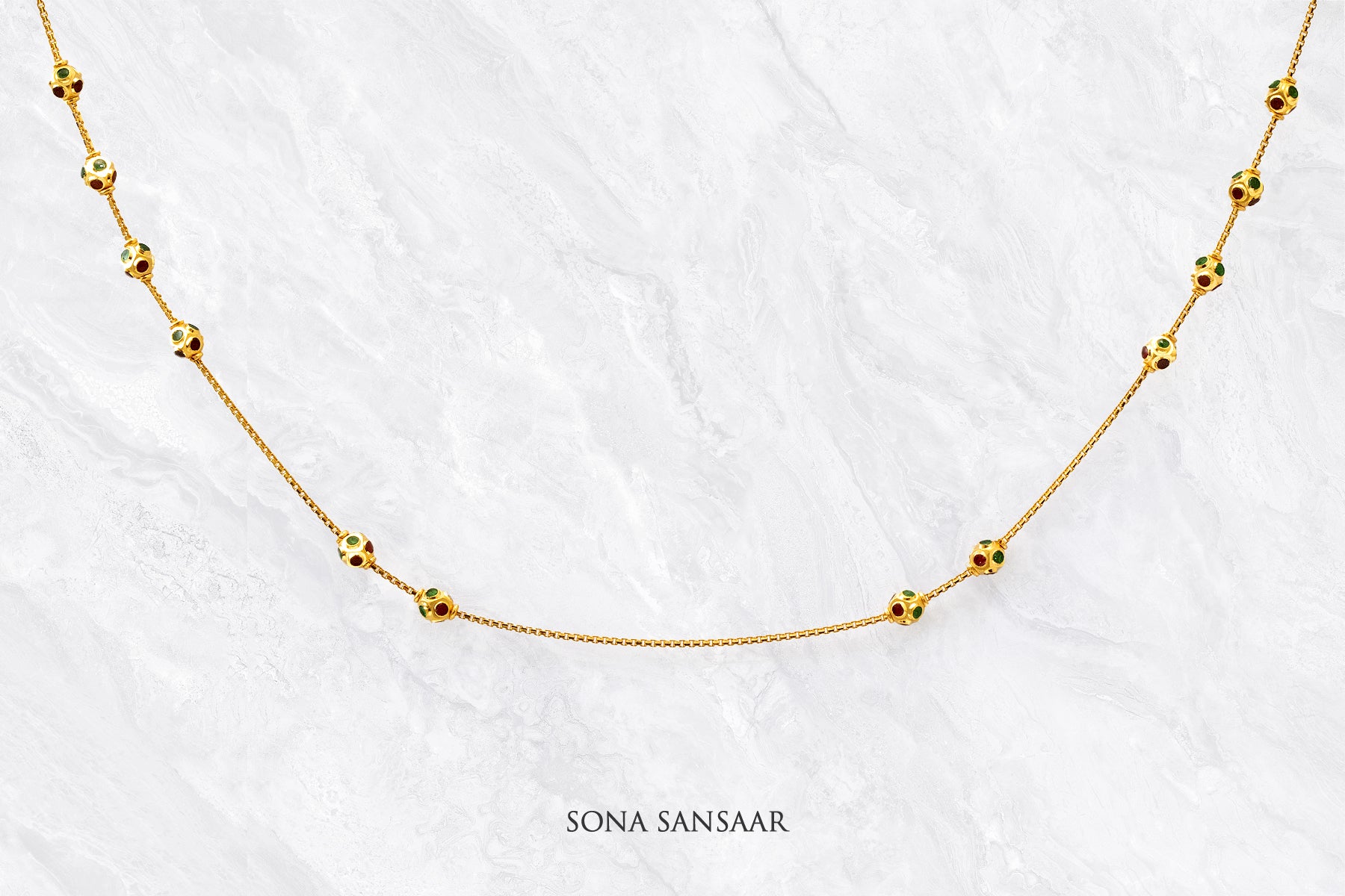 Whisper Meenakari Ballmala Necklace | Sona Sansaar
