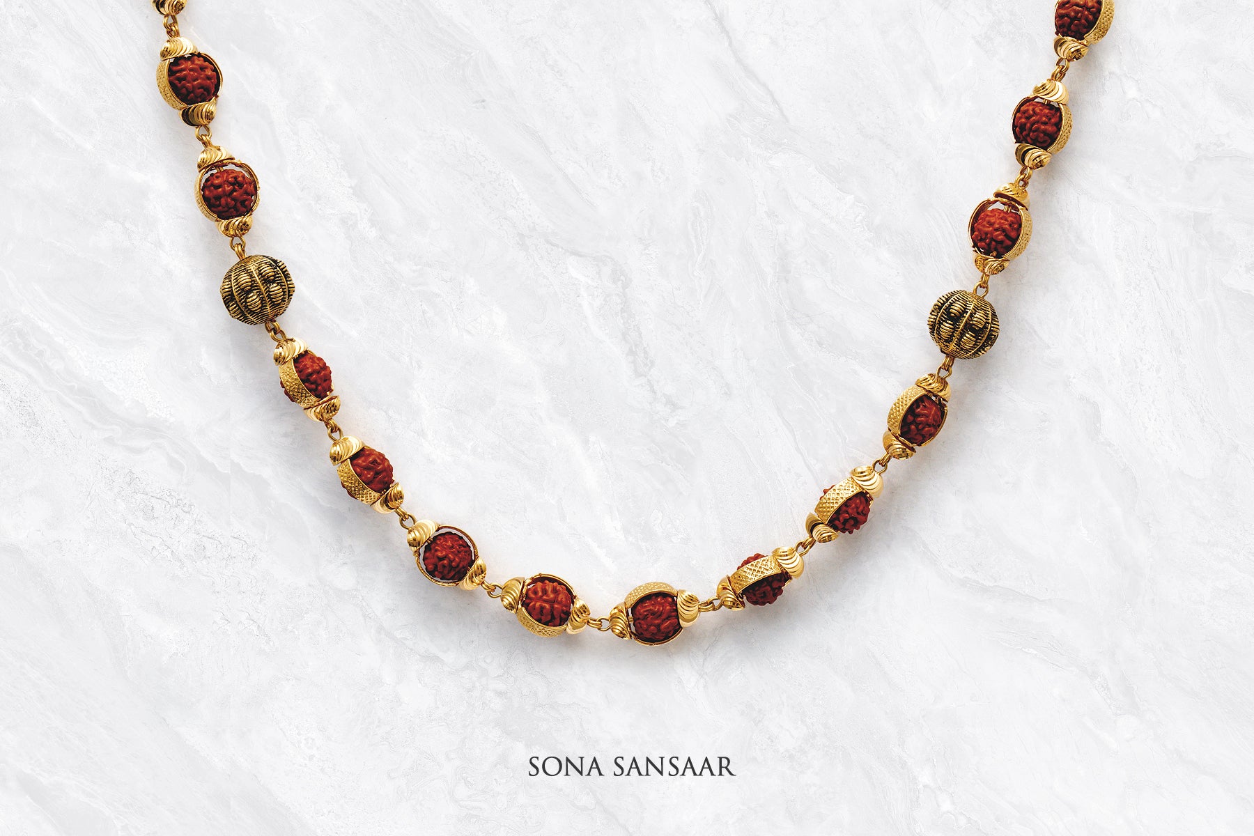 Sunseed Rudraksha Ballmala Necklace | Sona Sansaar
