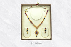 Mystic Ruby and Saphire Necklace Set | Sona Sansaar