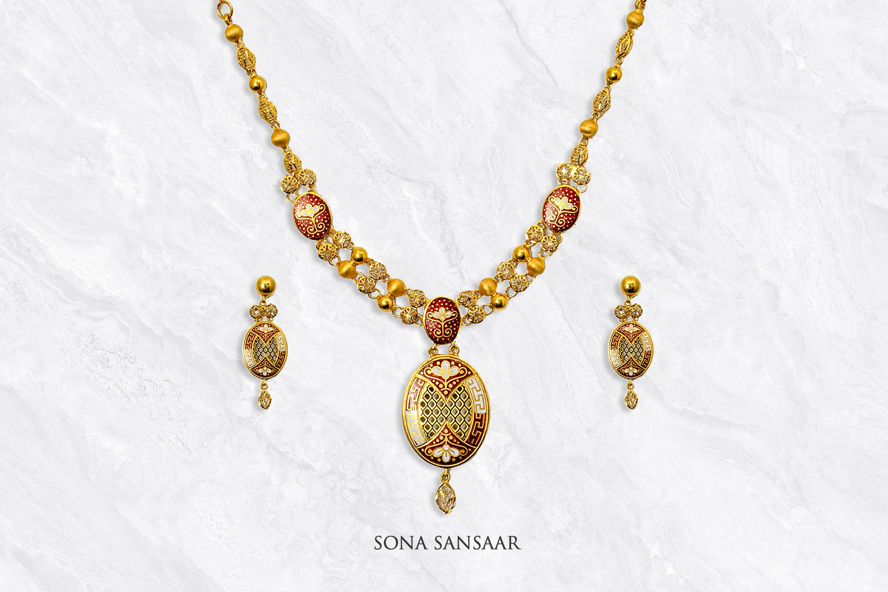 Golden Legacy Necklace Set | Sona Sansaar
