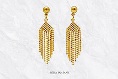 Dreamweaver Gold Connected Tassel Necklace Set | Sona Sansaar