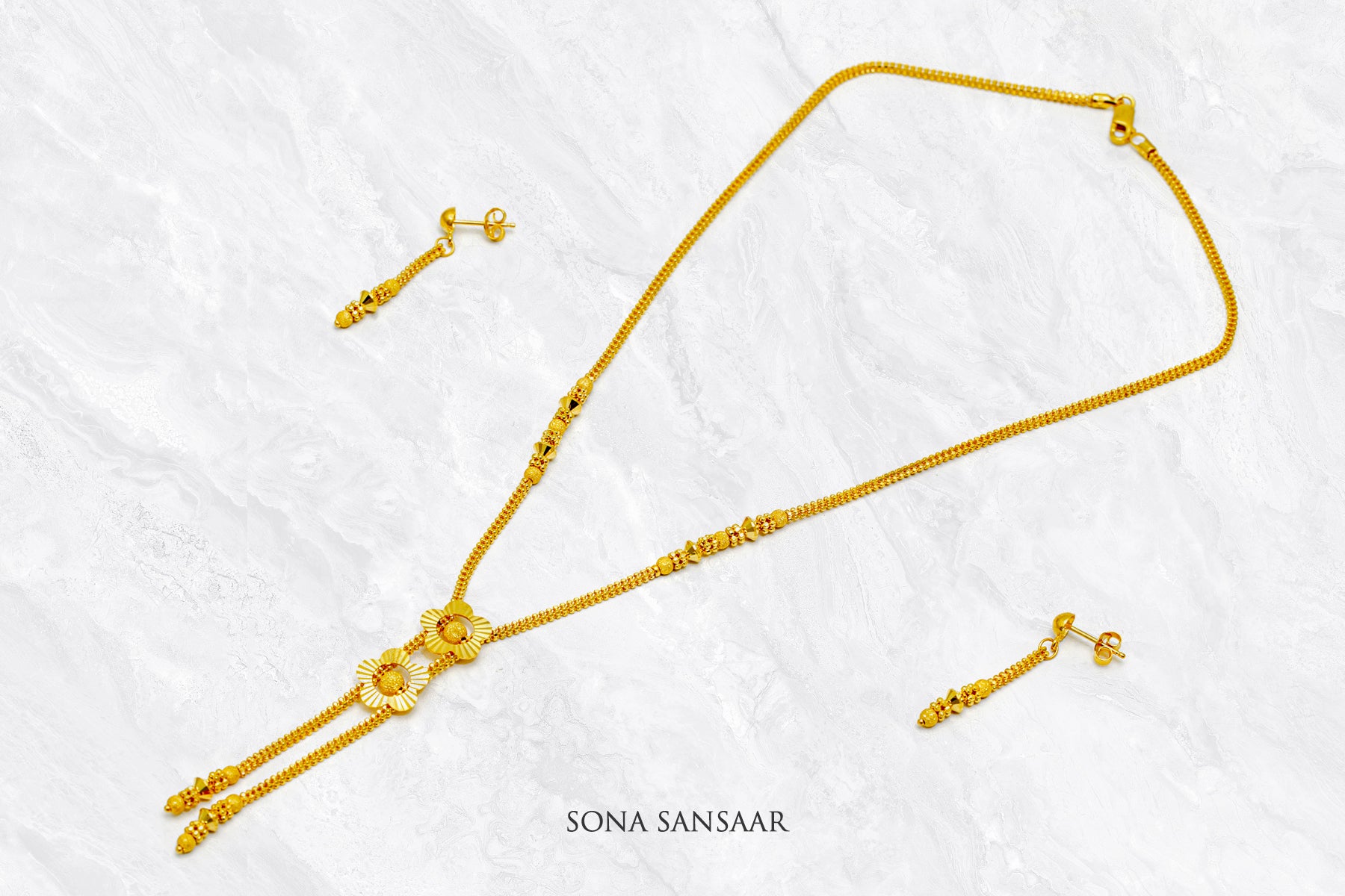 Lily Gold Necklace Set | Sona Sansaar