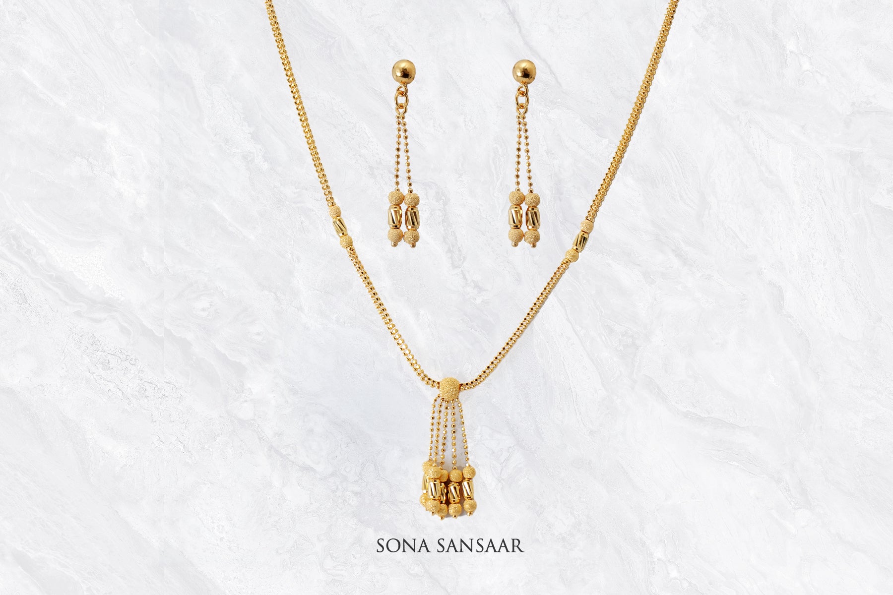 Sunbeam Drizzle Necklace Set | Sona Sansaar