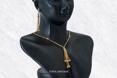 Golden Tassel Necklace Set | Sona Sansaar