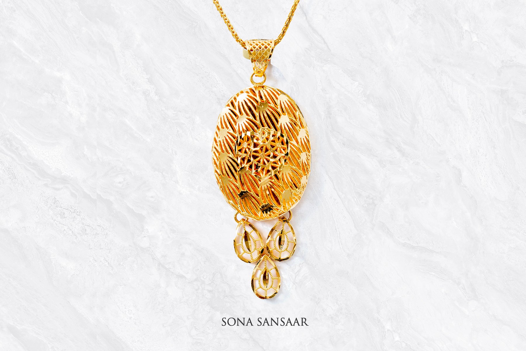 Sunveil Gold Pendant | Sona Sansaar