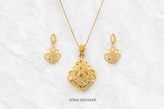 Reverie Filigree Pendant and Earrings Set | Sona Sansaar