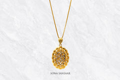 Galaxy Two Toned Gold Filigree Pendant | Sona Sansaar