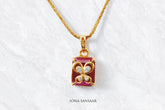 Lalima Gold Pendant and Earring Set | Sona Sansaar